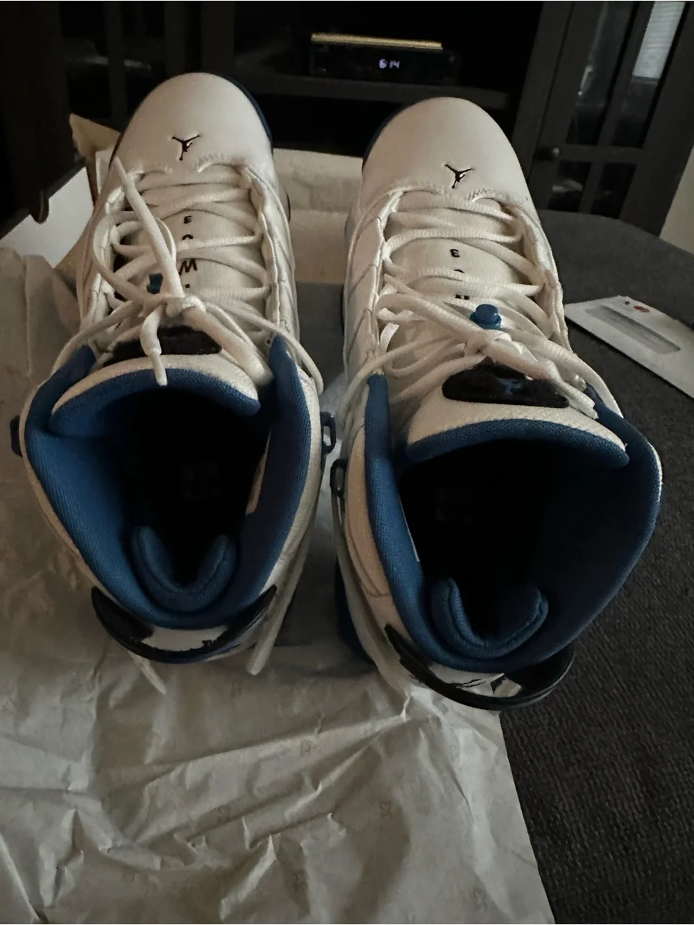 Jordan Men's Blue and Black 6 rings Sneakers